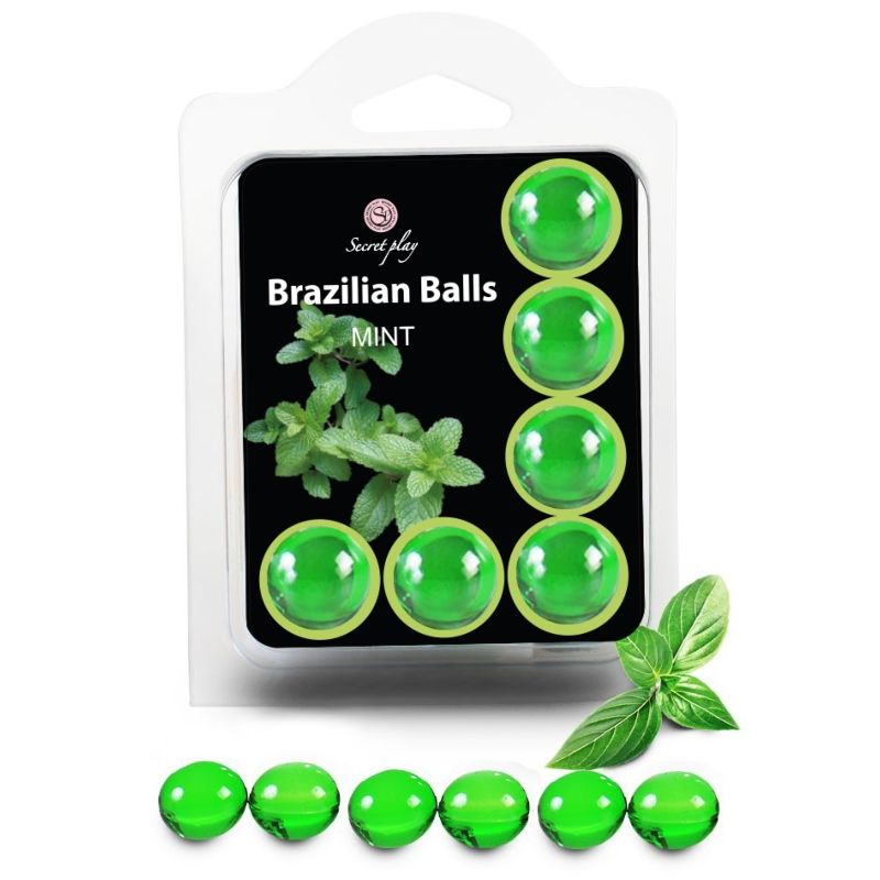 SECRETPLAY - CONJUNTO 6 BOLAS BRASILEIRAS MENTA - Sexshoptuga 