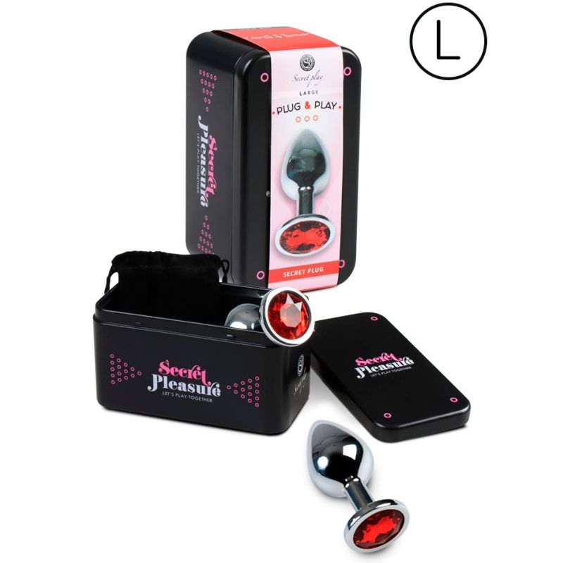 SECRETPLAY - PLUG ANAL TAMANHO L VERMELHO - Sexshoptuga  Sexshoptuga 