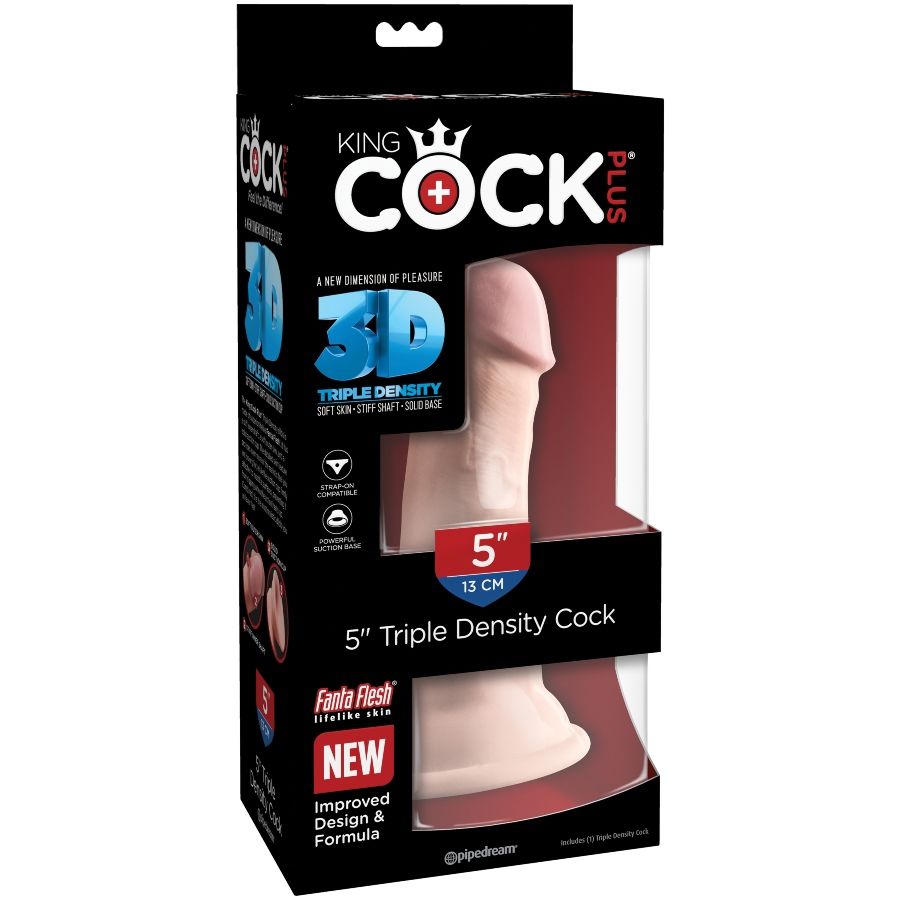 KING COCK - DILDO TRIPLA DENSIDADE 13 CM - Sexshoptuga 