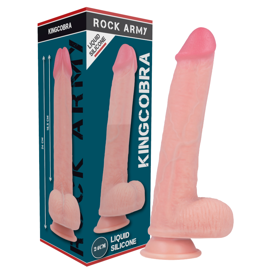 ROCKARMY - LIQUID SILICONE PREMIUM KINGCOBRA REALISTIC 24 CM -O- 4.77 CM Sexshoptuga 