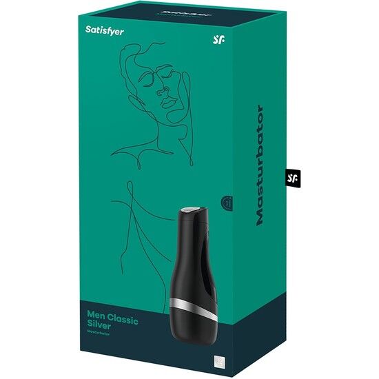 SATISFYER - MASTURBADOR MEN CLASSIC PRATA - Sexshoptuga 