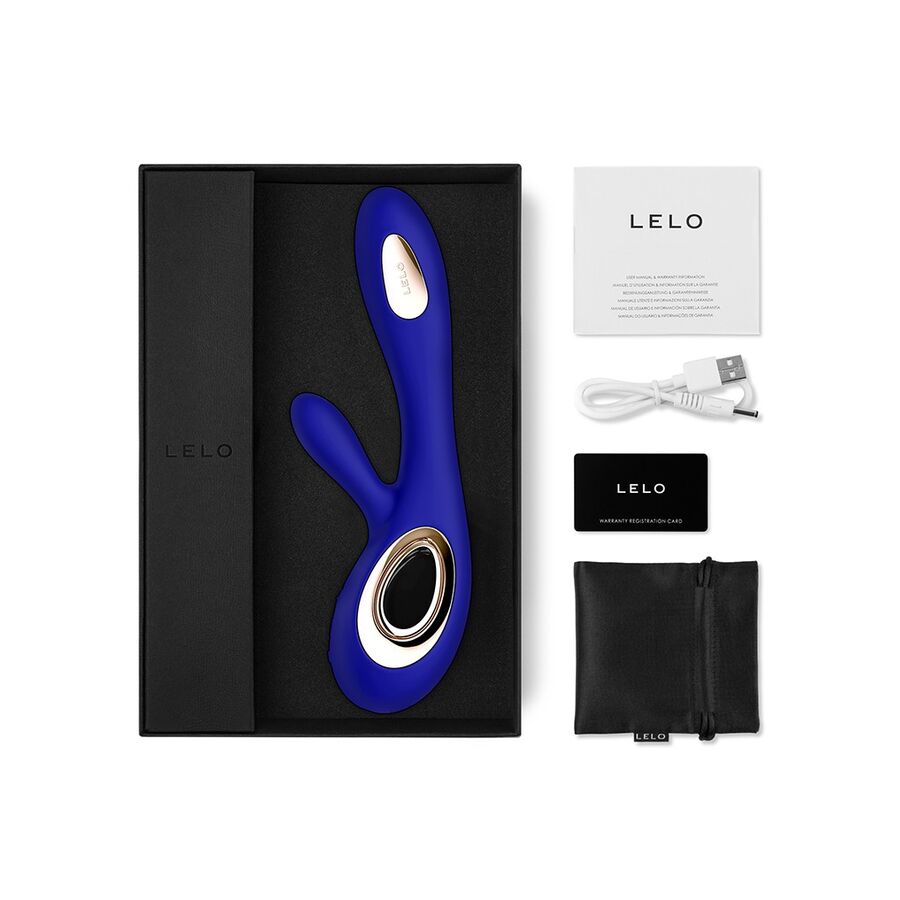 LELO - SORAYA WAVE VIBRADOR COELHO MEIA NOITE AZUL - Sexshoptuga 