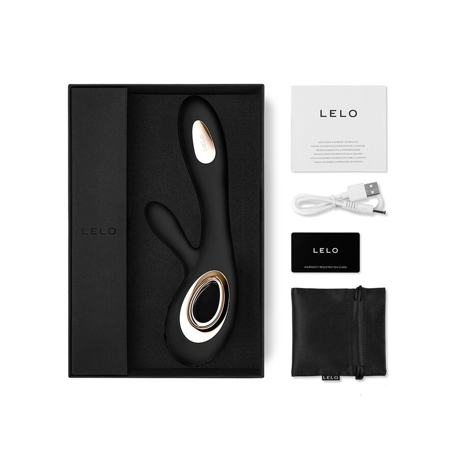 LELO - SORAYA WAVE VIBRADOR COELHO PRETO - Sexshoptuga  Sexshoptuga 