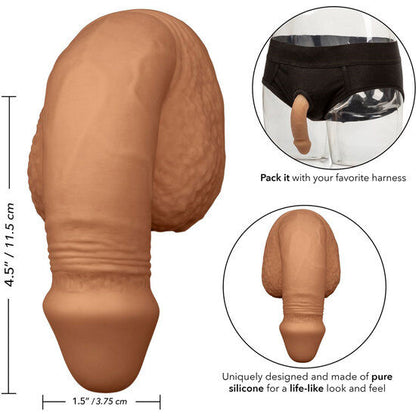 CALEXOTICS - EMBALAGEM DE SILICONE PÊNIS 12.75 CM CARAMELO - Sexshoptuga 