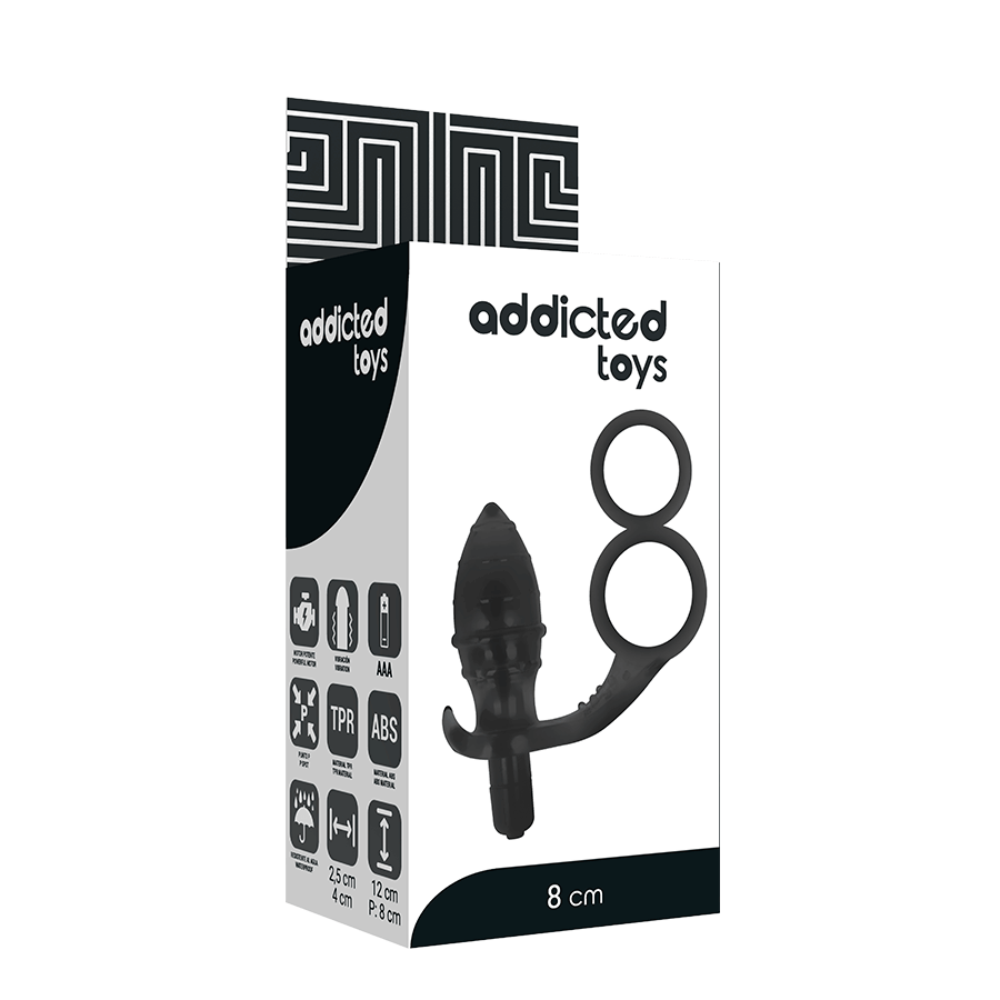 ADDICTED TOYS - PLUG ANAL COM ANEL DUPLO PRETO - Sexshoptuga  Sexshoptuga 