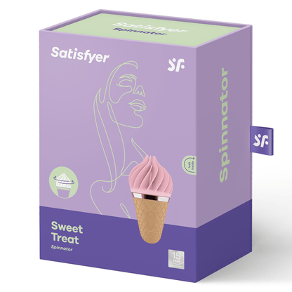 SATISFYER - SWEET TREAT SPINNATOR MARROM E ROSA - Sexshoptuga 