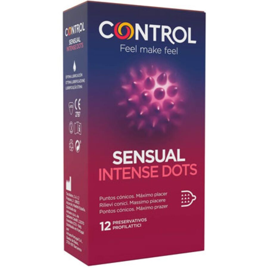 CONTROL - PRESERVATIVOS SPIKE COM PONTAS CÔNICAS 12 UNIDADES - Sexshoptuga  Sexshoptuga 