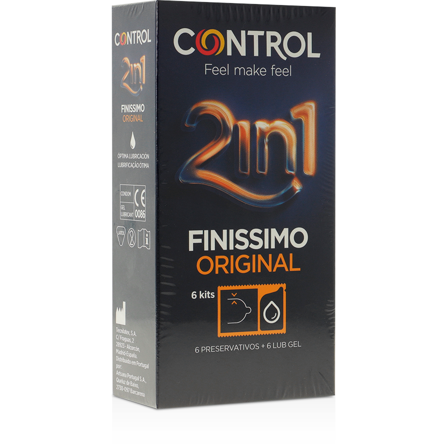 CONTROL - FINISIMO DUO + LUBRIFICANTE 6 UNIDADES - Sexshoptuga 