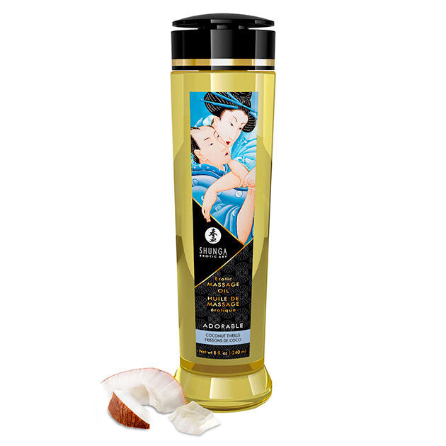 SHUNGA - ADORÁVEL ÓLEO DE MASSAGEM ERÓTICA 240 ML - Sexshoptuga  Sexshoptuga 