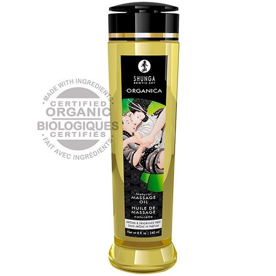 SHUNGA - ÓLEO DE MASSAGEM ORGÂNICO NATURAL 240 ML - Sexshoptuga  Sexshoptuga 