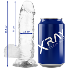 X RAY - DILDO TRANSPARENTE COM BOLAS 15.5 CM -O- 3.5 CM