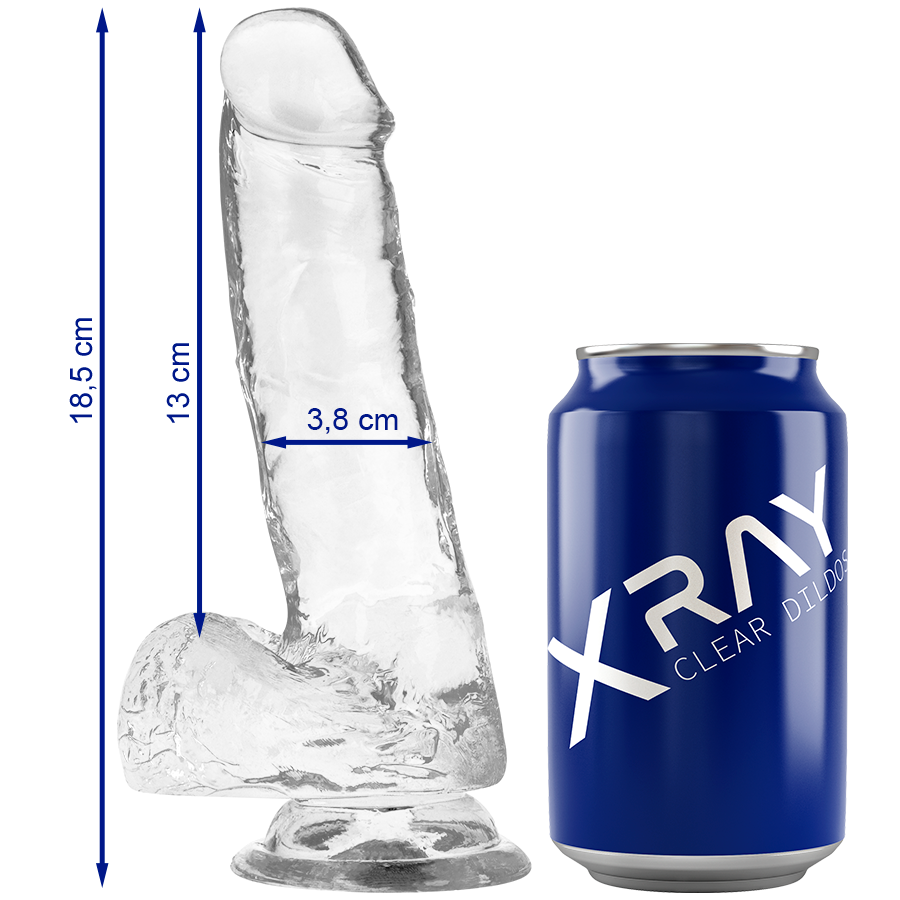 X RAY - DILDO TRANSPARENTE COM BOLAS 18.5 CM -O- 3.8 CM Sexshoptuga 