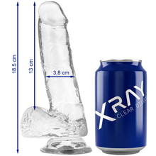 X RAY - DILDO TRANSPARENTE COM BOLAS 18.5 CM -O- 3.8 CM