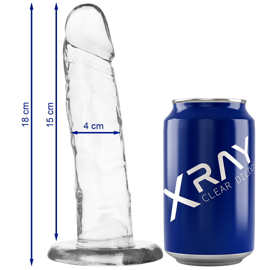 X RAY - DILDO TRANSPARENTE 18 CM -O- 4 CM Sexshoptuga 