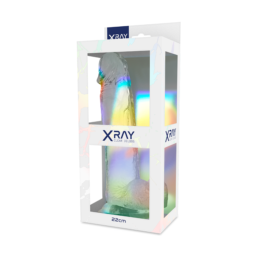 X RAY - DILDO TRANSPARENTE COM BOLAS 22 CM -O- 4.6 CM Sexshoptuga 