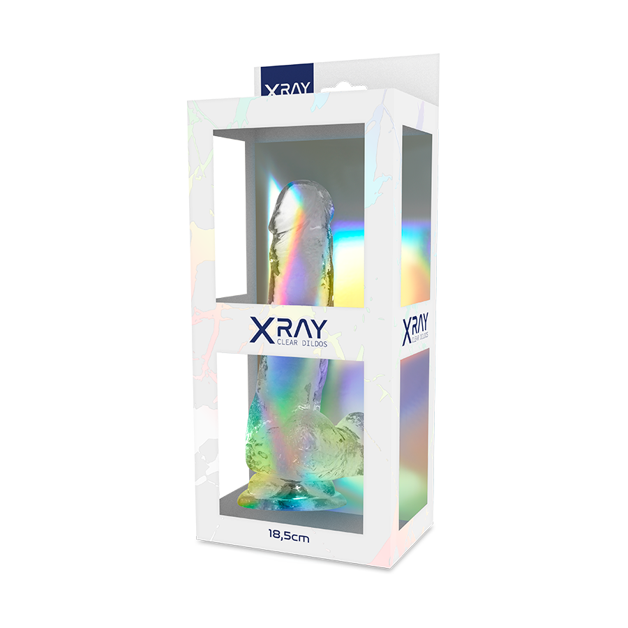 X RAY - DILDO TRANSPARENTE COM BOLAS 18.5 CM -O- 3.8 CM Sexshoptuga 