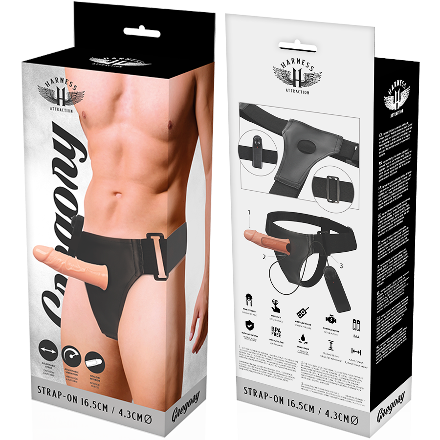 HARNESS ATTRACTION - GREGORY HOLLOW RNES COM VIBRADOR 16.5 CM -O- 4.3 CM - Sexshoptuga  Sexshoptuga 