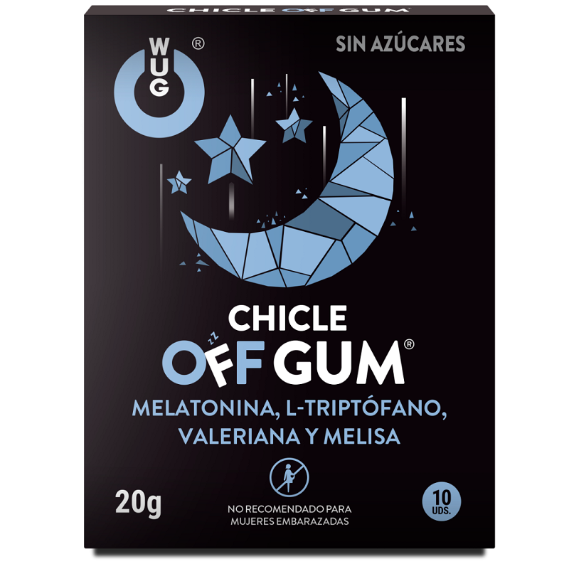 WUG GUM - OFF VALERIAN, TRYPTOPHAN, LEMON BALM AND MELATONIN 10 UNITS - Sexshoptuga