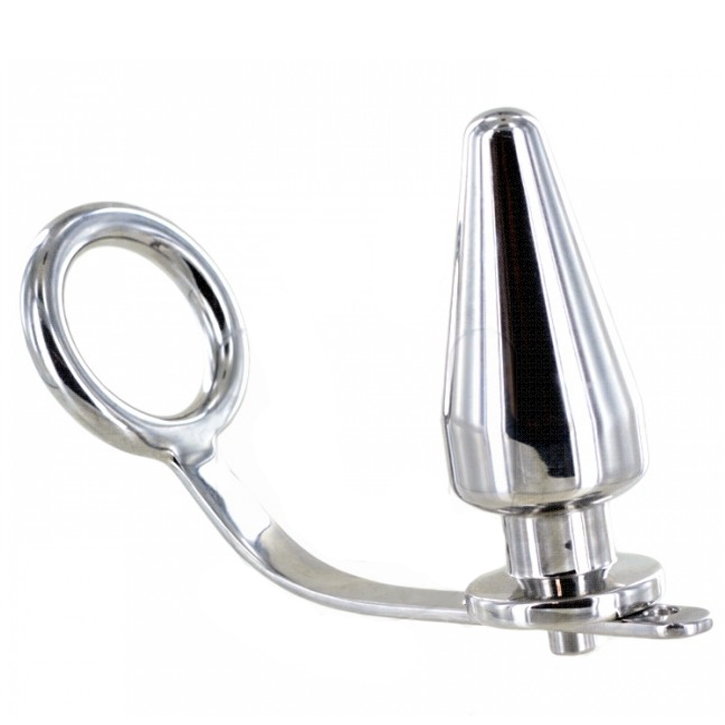 METAL HARD - ANEL DE AO COM PLUG ANAL 45 X 50MM - Sexshoptuga  Sexshoptuga 