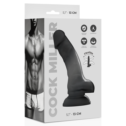 COCK MILLER - SILICONE DENSITY BLACK ARTICULABLE COCKSIL 13 CM