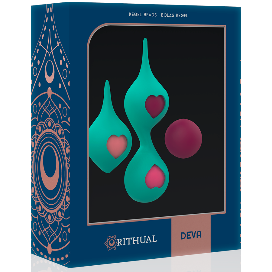 RITHUAL - CONJUNTO DE TREINAMENTO PÉLVICO DEVA AQUA GREEN - Sexshoptuga  Sexshoptuga 