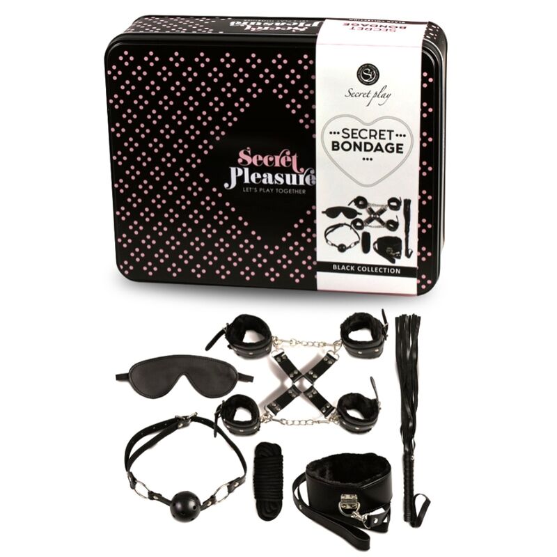 SECRETPLAY - BDSM SET 8 PCS BLACK - Sexshoptuga  Sexshoptuga 