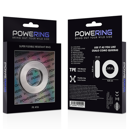 POWERING - ANEL PARA PÊNIS SUPER FLEXÍVEL E RESISTENTE 5,5CM PR06 TRANSPARENTE - Sexshoptuga 