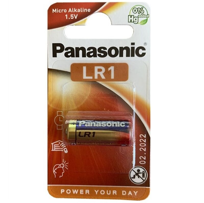 PANASONIC - BATERIA ALCALINA LR1 1.5V BLISTER 1 UNIDADE - Sexshoptuga 