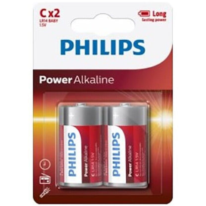 PHILIPS - POWER ALKALINE PILA C LR14 BLISTER * 2 - Sexshoptuga 