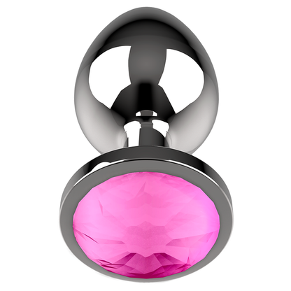 COQUETTE CHIC DESIRE - ANAL PLUG METAL COR ROSA TAMANHO L 4 X 9 CM - Sexshoptuga 