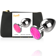 COQUETTE CHIC DESIRE - ANAL PLUG METAL COR ROSA TAMANHO L 4 X 9 CM - Sexshoptuga  Sexshoptuga 