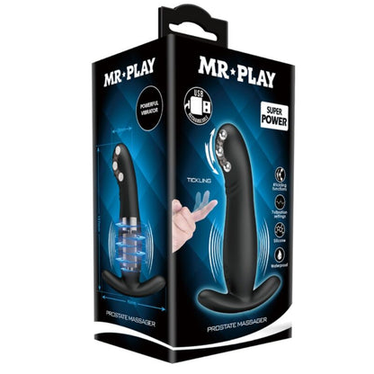 MR PLAY - MASSAGEADOR DE PRÓSTATA PRETO RECARREGVEL - Sexshoptuga 