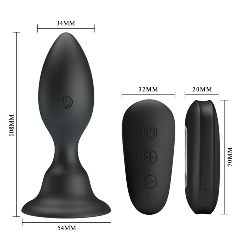 MR PLAY - PLUG ANAL COM CONTROLE REMOTO VIBRAO PRETO - Sexshoptuga  Sexshoptuga 