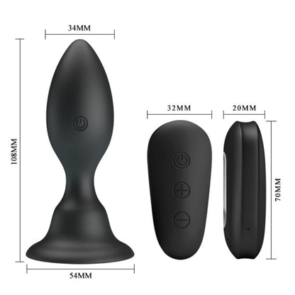 MR PLAY - PLUG ANAL COM CONTROLE REMOTO VIBRAO PRETO - Sexshoptuga 