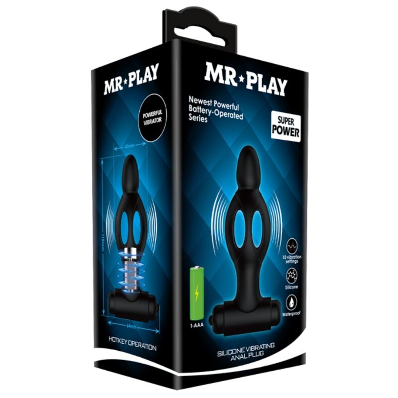 MR PLAY - PLUG ANAL DE SILICONE COM VIBRAO - Sexshoptuga  Sexshoptuga 