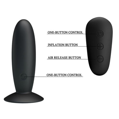 MR PLAY - PLUG ANAL COM CONTROLE REMOTO VIBRAO PRETO - Sexshoptuga 