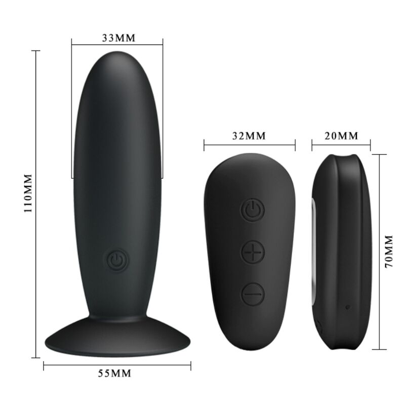 MR PLAY - PLUG ANAL COM CONTROLE REMOTO VIBRAO PRETO - Sexshoptuga  Sexshoptuga 