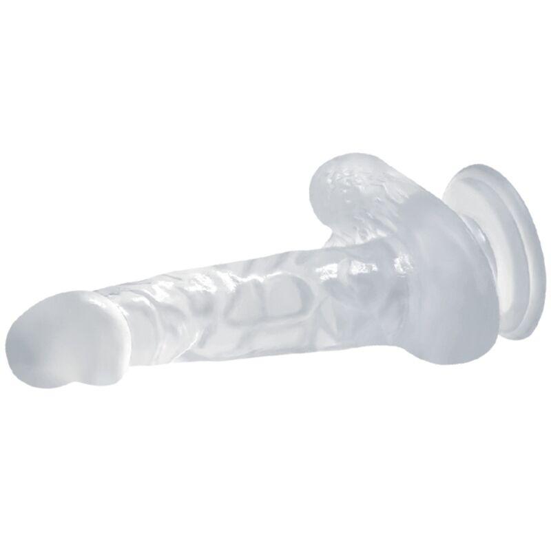 BAILE - DILDO REALÍSTICO COM VENTOSA E TESTÍCULOS 16.7 CM TRANSPARENTE - Sexshoptuga 