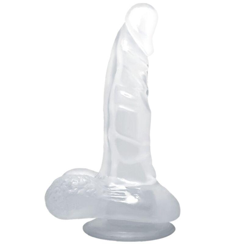 BAILE - DILDO REALÍSTICO COM VENTOSA E TESTÍCULOS 16.7 CM TRANSPARENTE - Sexshoptuga 