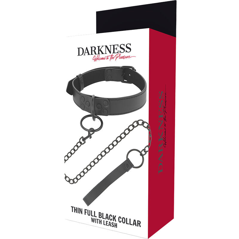 DARKNESS - COLAR PRETO COM CORRENTE - Sexshoptuga  Sexshoptuga 