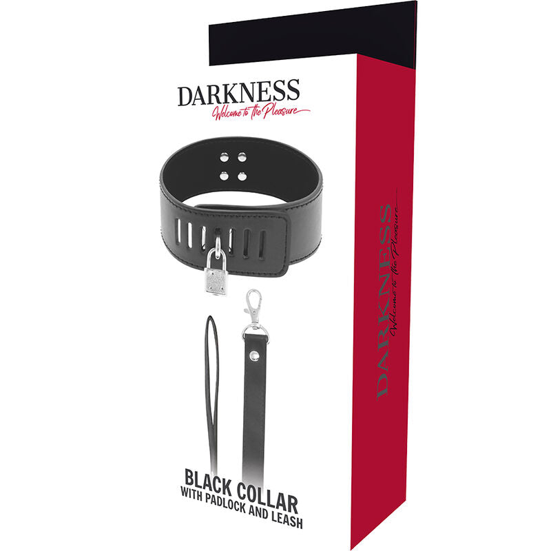 DARKNESS - COLAR BDSM COM FECHADURA PRETA - Sexshoptuga  Sexshoptuga 