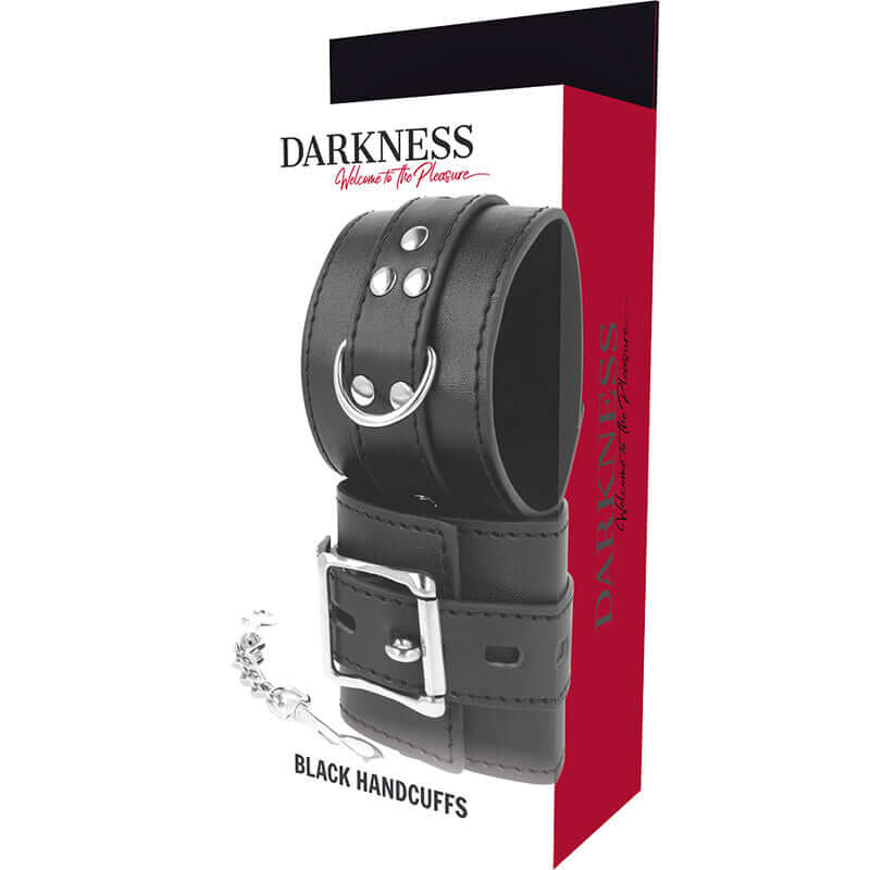 DARKNESS - ALGEMAS DE COURO PRETO - Sexshoptuga  Sexshoptuga 