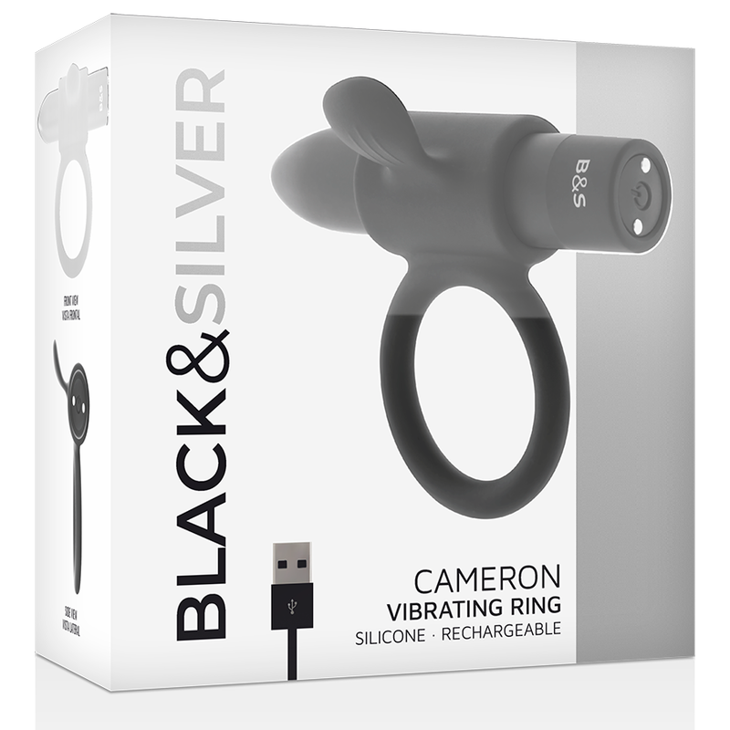 BLACK&SILVER - ANEL RECARREGÁVEL CAMERON PRETO - Sexshoptuga 