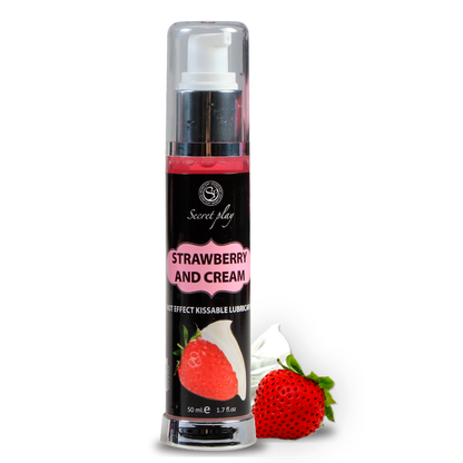 SECRETPLAY - LUBRIFICANTE  2-1 EFEITO TÉRMICO MORANGO E CREME 50 ML - Sexshoptuga 