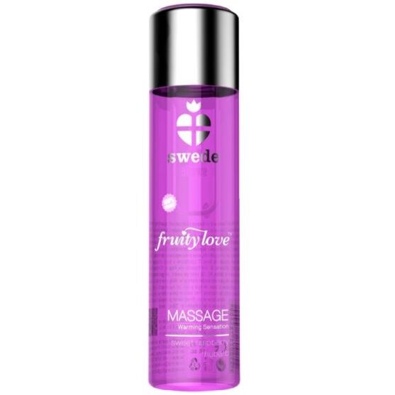 SWEDE - FRUITY LOVE EFEITO DE AQUECIMENTO ÓLEO DE MASSAGEM ROSA FRAMBOESA E RUIBARBO 60 ML - Sexshoptuga  Sexshoptuga 