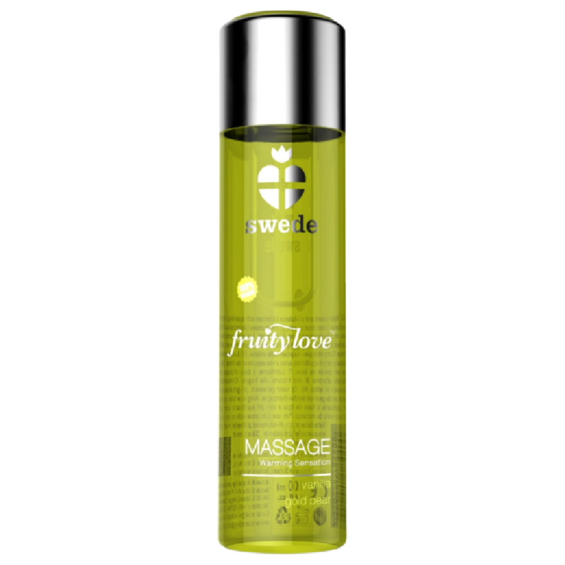 SWEDE - FRUITY LOVE ÓLEO DE MASSAGEM EFEITO DE AQUECIMENTO BAUNILHA E PÊRA DOURADA 120 ML - Sexshoptuga 