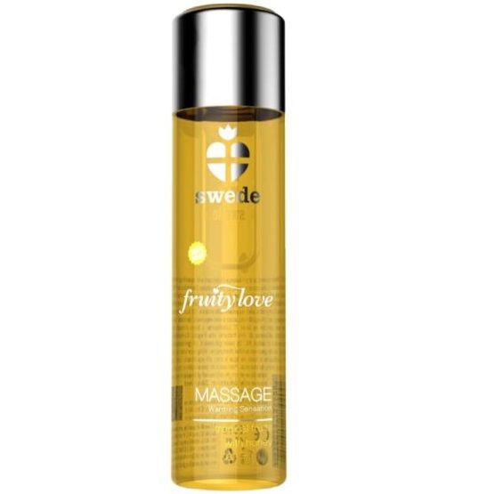 SWEDE - FRUITY LOVE EFEITO DE AQUECIMENTO ÓLEO DE MASSAGEM TROPICAL FRUITY COM MEL 60 ML - Sexshoptuga  Sexshoptuga 