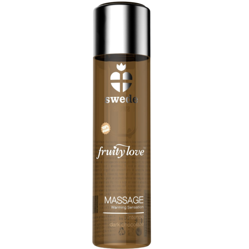 SWEDE - ÓLEO DE MASSAGEM DE EFEITO AQUECENTE FRUTO AMOR CHOCOLATE ESCURO INTENSO 120 ML - Sexshoptuga  Sexshoptuga 