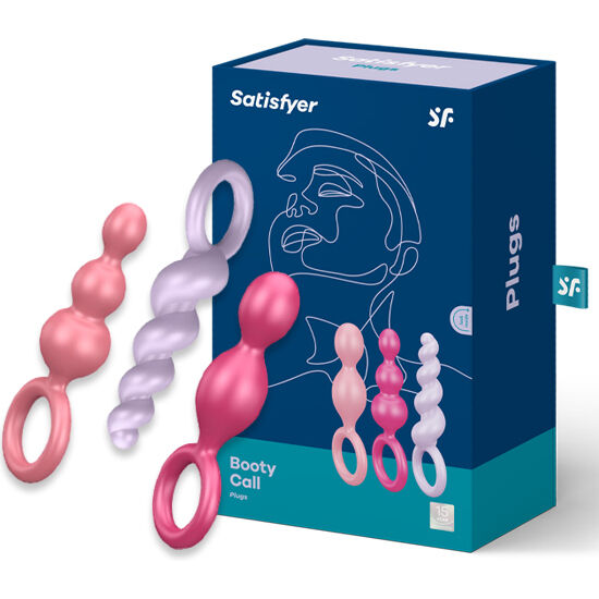 SATISFYER - CONJUNTO DE PLUGS ANAIS 3 PCS TRICOLOR - Sexshoptuga 