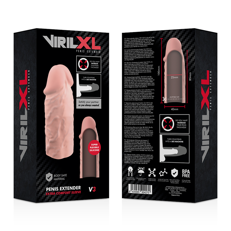 VIRILXL - EXTENSÃO DE PÊNIS NATURAL DE SILICONE LÍQUIDO V3 - Sexshoptuga  Sexshoptuga 